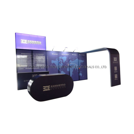 Gaya modern 3X3 6X6 Ukuran Ketegangan Fabric Pameran Booth Berdiri