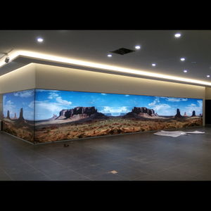Perdagangan menunjukkan besar lampu kotak ukuran tekstil dipimpin frameless bentuk kain L iklan light box