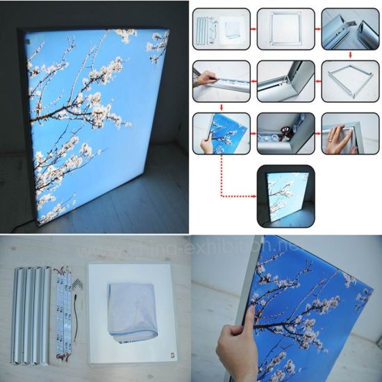 Kustom Gratis Standing LED Light Box Car Tampilan Backlit Trade Show Backdrop Berdiri