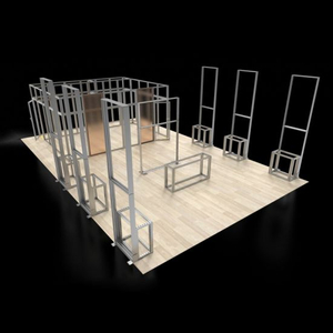 8mx8m Flex Recycle Desain Kain Grafis Aluminium Tampilan Exhibition Booth