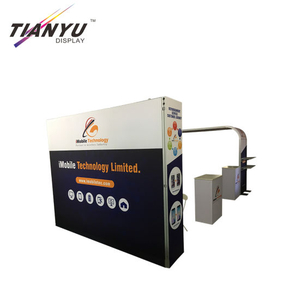 Custom cetak Aluminium Trade Show Booth 10X10FT Portable Foto Booth Backdrop Ketegangan Fabric Tampilan Dinding